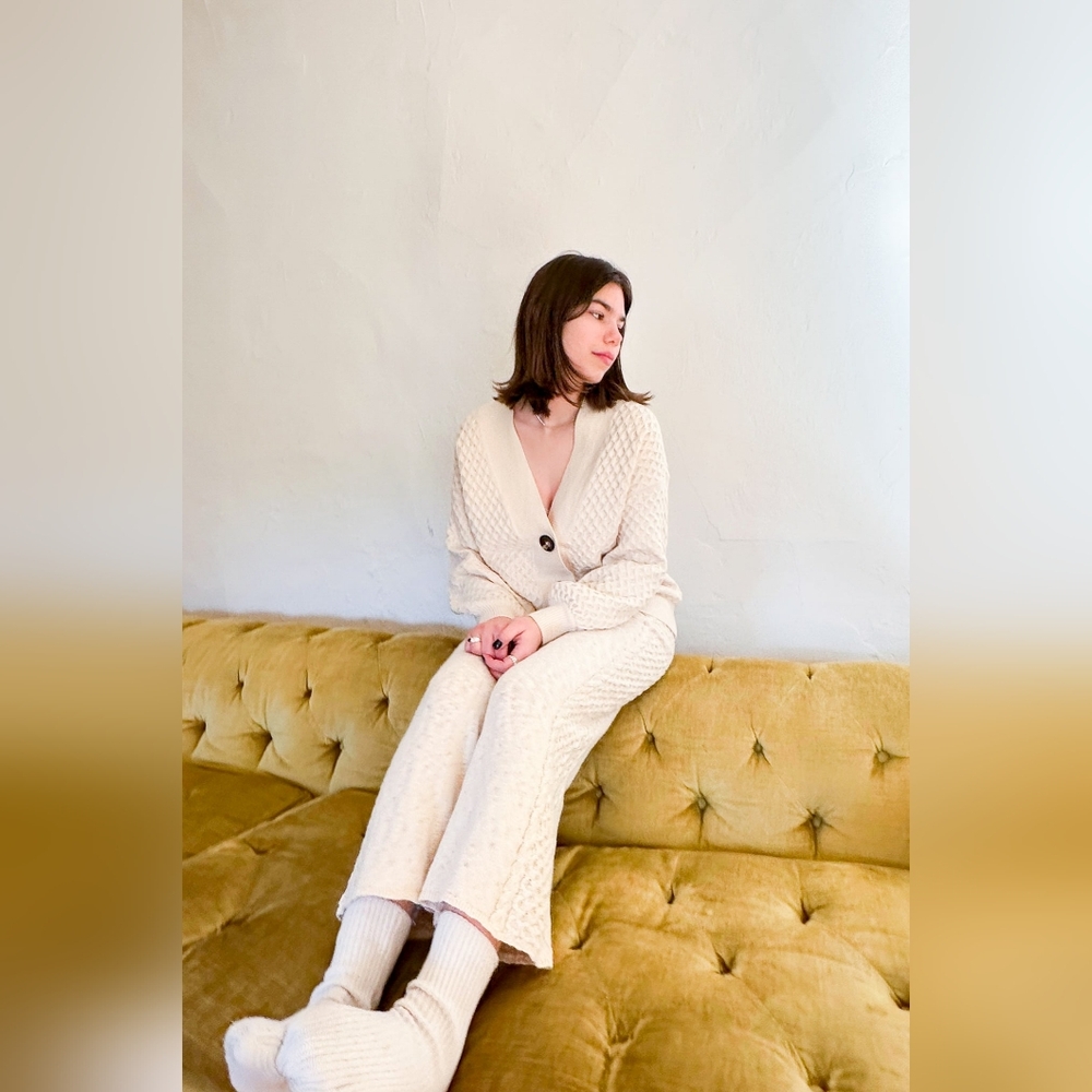 Spell Knit Wide-Leg Capris in Sand Beige - Picture 13 of 13